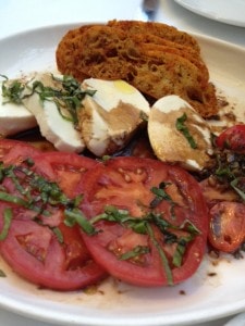 Local Heirloom tomatoes mozzarella salad